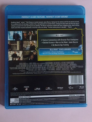 The Bourne Trilogy Blu-ray Disc Matt Damon (Usado)