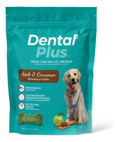 Dental Plus - Galletas Sabor Manzana Canela 180 Gr