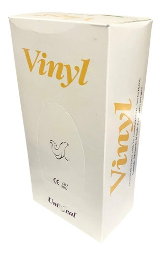 Guante De Vinil Uniseal Vinyl Sin Polvo Transparente Grande