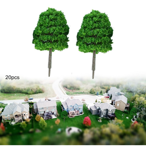 20 Piezas Árboles Modelo A Escala 1/100, Mini Árbol Verde
