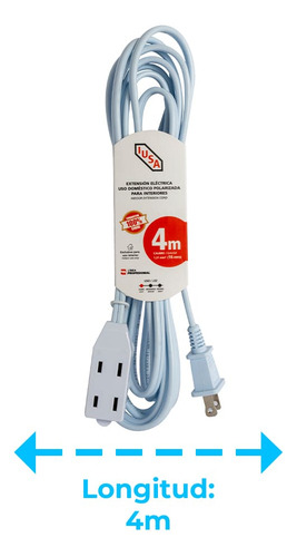 Multicontacto de 3 tomas Iusa 269337 largo del cable de 4m 127V