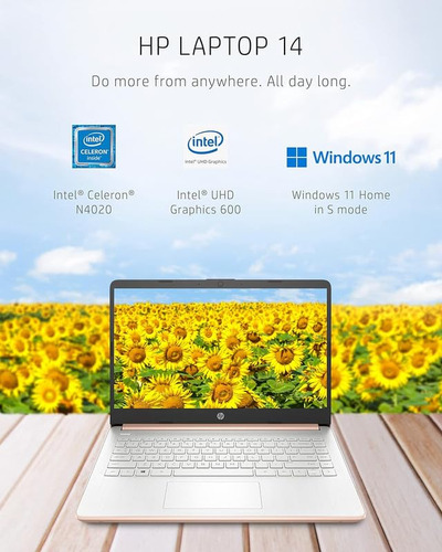 Laptop Hp 14 14'' Intel Celeron N4120 8gb 128gb -rosa