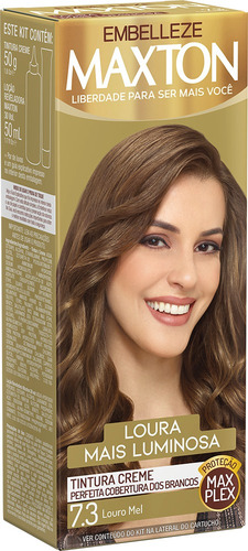 Tinta De Cabelo Maxton Loura +luminosa Louro Mel 7.3 Kit Economico