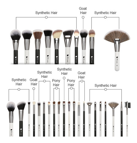 Juego De Brochas De Maquillaje Ducare Official Panda 31 Pro