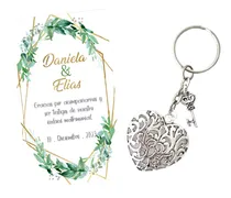 Comprar 30 Llaveros Corazon Novios Boda Despedida Soltera