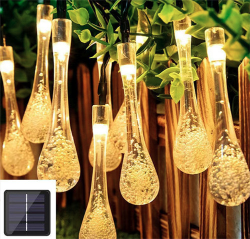 Guirnalda Solar Jardin Guia Exterior Luces Led Arbol Navidad