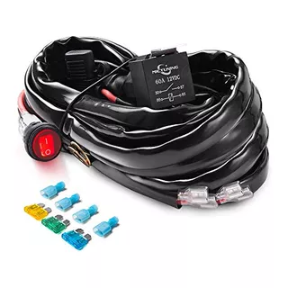 Hd+ 12 Gauge Led Light Bar Wiring Harness Kit With 60am...