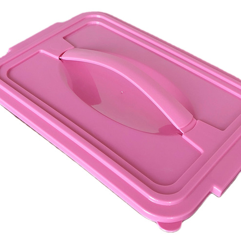 6 Contenedores D 2.5 Litros Rectangulares Citi Hogar Complan Rosa