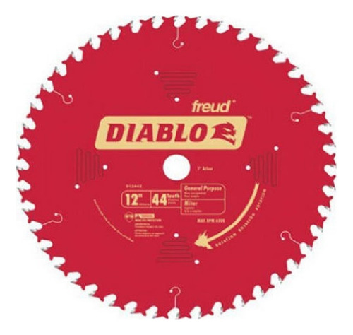 Disco Diablo 12 44 Dientes P/madera Uso Gral D1244x Color Rojo