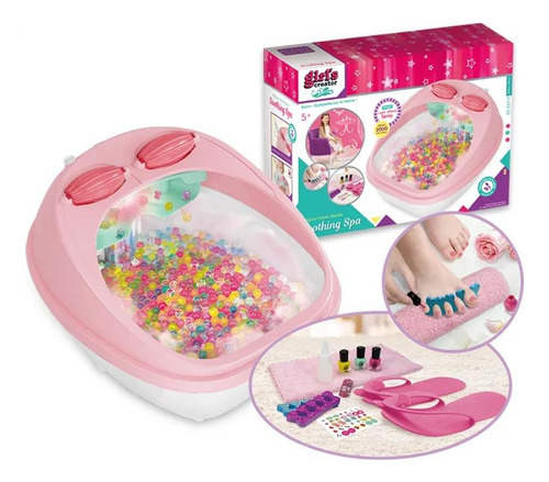 Set Spa Pies Para Niñas Hidrogel Burbujas Luces Pedicure 