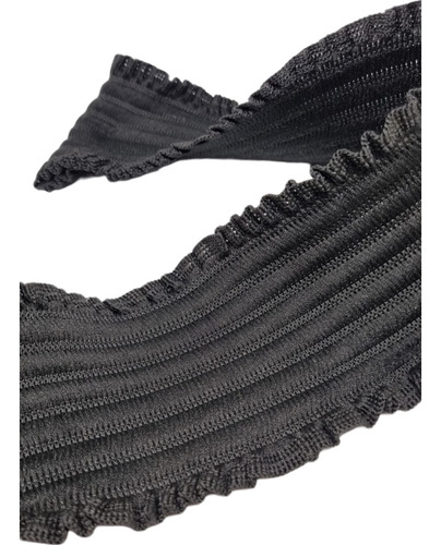 Elástico Textil Fantasía Ancho 7,5 Cm Pieza X 10 Mts Liso Negro
