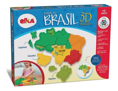 Quebra Cabeça Mapa Do Brasil Em 3d Elka