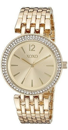 Reloj pulsera Xoxo XO264, para mujer, fondo dorado, con correa de acero inoxidable color dorado
