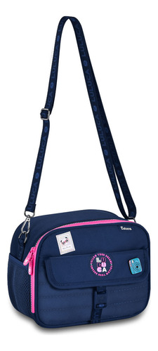 Mochila Mala Luluca Rodinhas 360 Escola Lancheira Estojo Cor Azul Desenho Do Tecido Liso