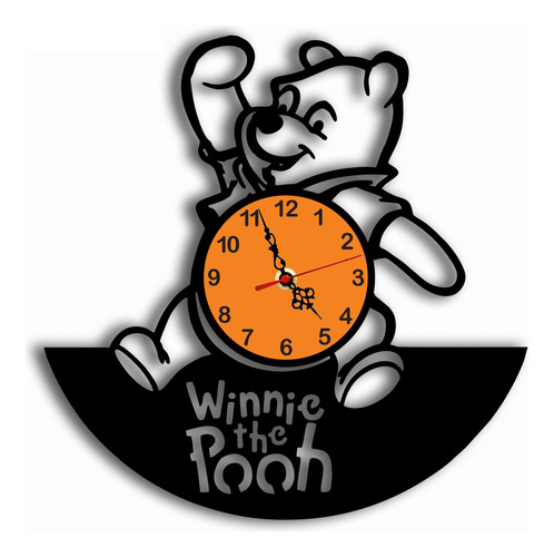 Reloj De Winnie Pooh Negro Naranja