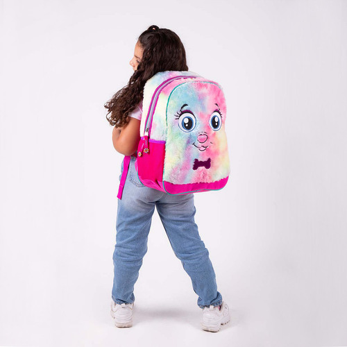 Mochila Grande Rosa Chenson Happy Girl Adha Porta Tablet De