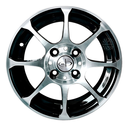Set X 4 Llantas Deportivas Eb Tr R13 4x100 Fiat Renault Vw Diamantado Negro