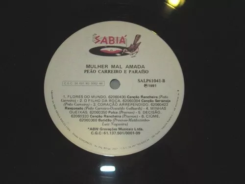 Lp Peao Carreiro E Ze Paulo 1983 Mulher Mal Amada Disco De Vinil, Comprar  Novos & Usados