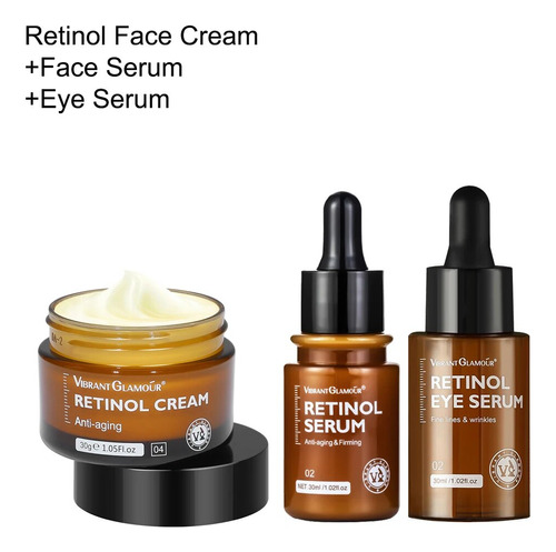 Crema Facial Con Retinol+sérum Facial+sérum Para Ojos Set U