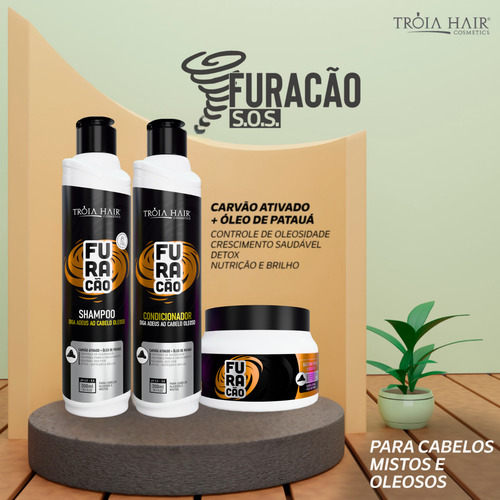 Kit S.o.s Furacão 300ml + Óleo De Argan 7ml Tróia