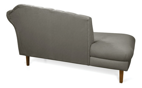 Divã Recife Suede 165 Cm Pés Chanfrado Castanho - D'rossi Cor Grafite