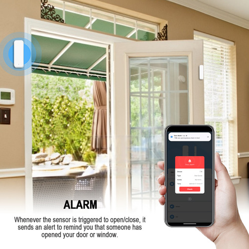 Sensor De Porta Tuya Smart Wifi Detectores De Janela Sensor
