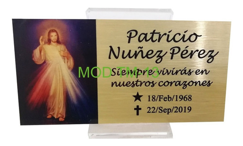 2 Placas Paraurna Y/o Nicho Personalizadas Fullcolor 12x6 Cm