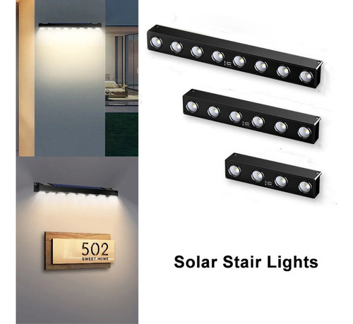 Lámpara De Pared Solar De 4/6/8 Led, Iluminación Ambiental L