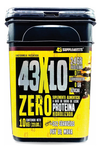 Suplemento en polvo 43 Supplements Proteína sabor pay de mora x 10kg