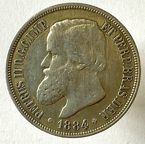1000 Reis 1884 - Escassa Apenas 21.700 Moedas (650)=002