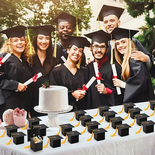 Caja De Regalo De Caramelos Con Forma De Gorro De Graduación