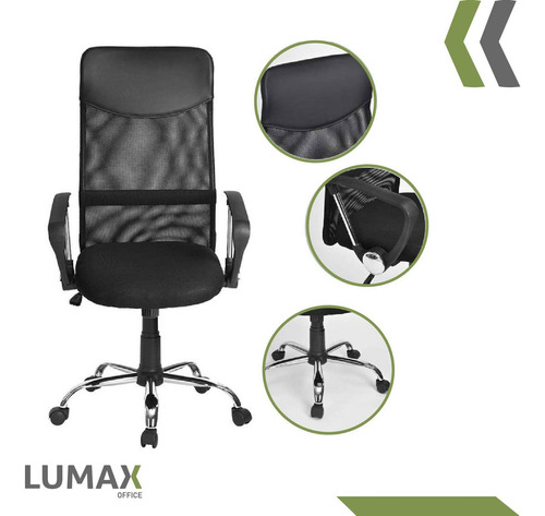 Silla Ejecutiva Mesh Ergonómica Respaldo Oficina Regulable Color Negro