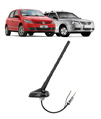 Antena Teto Amplificada Vw Golf Polo Santana Haste Espiral