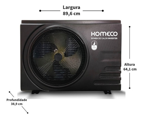 Aquecedor Piscina Bomba Calor Inverter Wifi Komeco - 75.000l