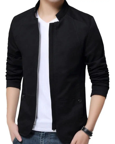 Chaqueta Tipo Blazer Casual Con Cremallera En Forma De V Par