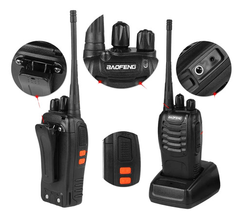 Radio Portátil X1 Transmisor C/ Cargador 3 Km Uhf 3w 470mhz