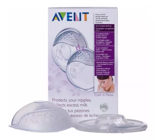 Set Lactancia Avent Pezoneras Conchas Extractor Y Vasos