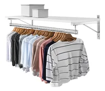 Comprar Perchero De Pared 1,50 M Barral Estante Madera Comercial # Showroom Negocios De Ropa Local