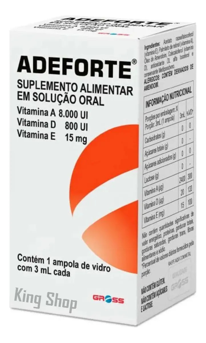 Adeforte Polivitamínico Líquido Suplemento A D E 3ml 1 frasco