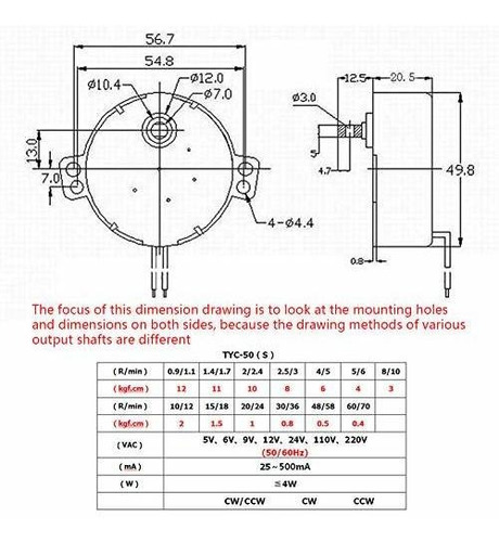 Motor Mesa Giratoria Sincrono Cw Ccw Direccion 4w 20 Tyc