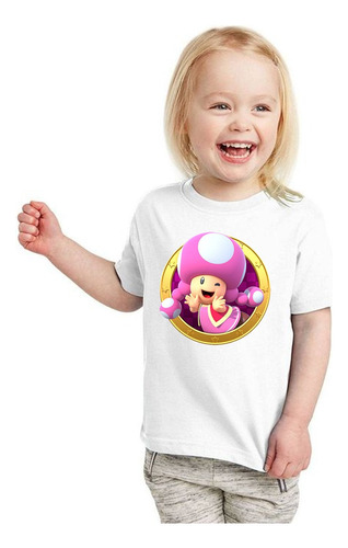 Remera Niño Niña Personalizada Toadette Super Mario Bross 