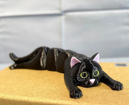 Gatito Articulado Flexible Jueguete Impresion 3d