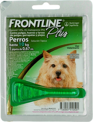 Frontline Plus Pipeta Pulga Y Garrapata Perro De 2 A 10 Kg