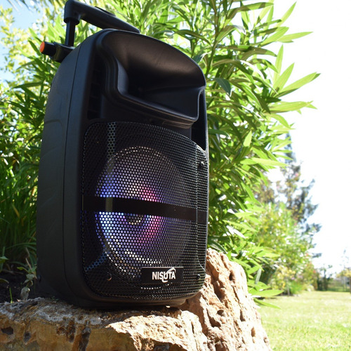 Parlante Portatil Carrito Con Bluetooth, Ecualizador, Led, Fm Y Mic Inalambrico Nspa8b