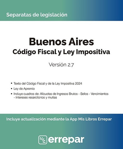 Separata Provincia De Buenos Aires Código Fiscal 2.7 Errepar