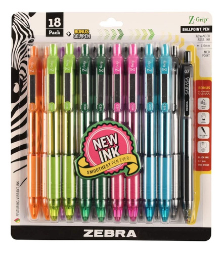 Zebra Pen Z-grip Retractable Ballpoint Pen, Medium Point, 1.