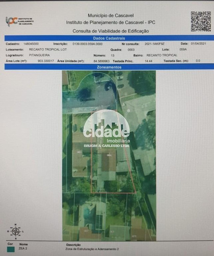 Imagem 7 de 7 de Terreno À Venda, Recanto Tropical - Cascavel/pr - 11577