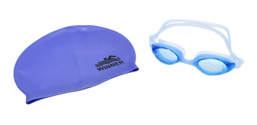 Lentes Natación + Gorra Silicona + Estuche Con Uv Y Antifog 