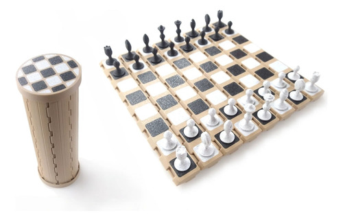 Jogo De Xadrez Magnetico Com Dama Que Vira Pote Para Guardar