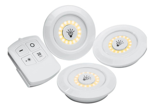 Set 3 Luces Led Inalámbricas Portátil Con Control Remoto